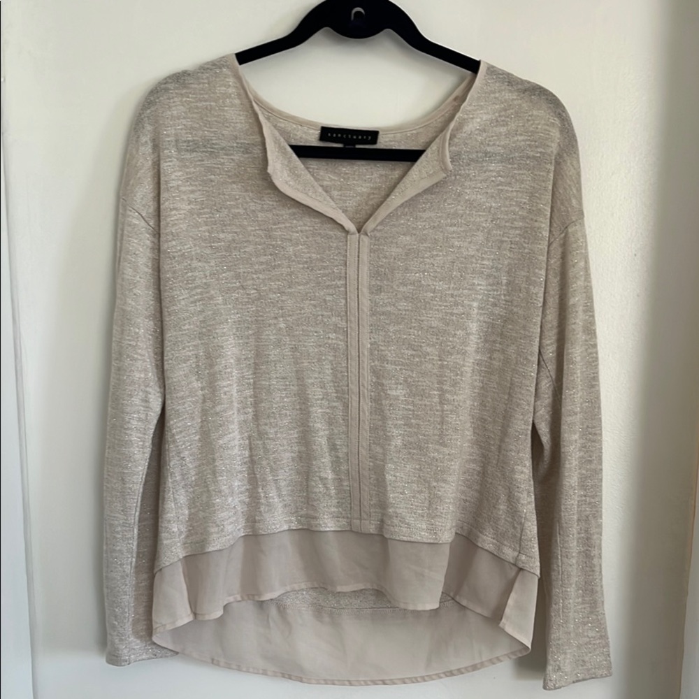 Sanctuary Cream Long Sleeve Blouse